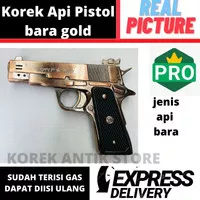Korek Api Bara Antik Unik Model Pistol Mini Gold 551