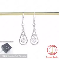 Anting Panjang Perak 925 Asli Lapis Emas Putih Sterling Silver Fashion