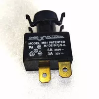 Circuit Breaker Push Button Overload Protector 3A ORI USA kaki kuning