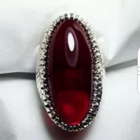 cincin batu merah siam model pandan top quality