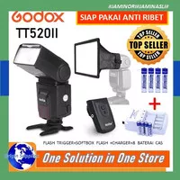 Paket Lampu Flash Eksternal Godox TT520II TT 520 II Universal Flash