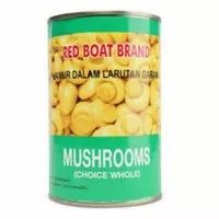 Jamur Kancing Kaleng Champignon Mushroom Red Boat Brand 425 Gram