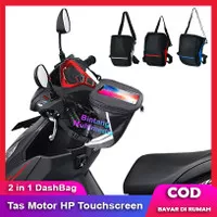 Dashbag Tas Holder HP Motor Touchscreen Gojek Grab Handphone Anti Air - Merah