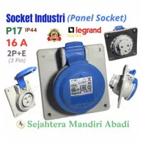 Panel Socket P17 Legrand 16A 2P+E (3 Pin) 555184 Soket Industri IP44