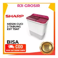 MESIN CUCI SHARP EST 75 NT 7KG 2 TABUNG 75NT 7 KG PUREMAGIC LOW WATT