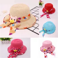 Topi Pantai Anak Perempuan Anti UV Fasion Model Panda Pita Polkadot