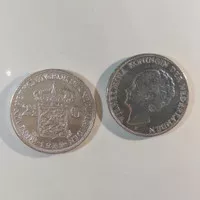 uang koin perak Belanda 2,5 Gulden Wilhelmina tahun 1939