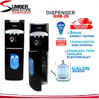 Dispenser Denpoo DDB-29 Standing Galon Bawah, Hot, Cold & Normal (Luar