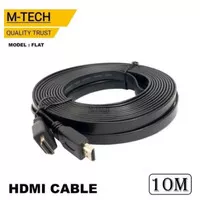 Kabel hdmi 1.4 m-tech 10m flat gold m-m full hd 3d-Cable hdtv 10 meter