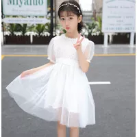 Baju Anak Perempuan Dress Renda Untuk Anak - Putih, 150