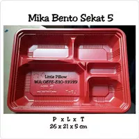 (Sekat 5 MERAH) / Bento Box/Tray Bento/Lunch Box/mika bento