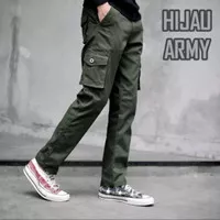 celana cargo panjang pria hijau army/celana chinos cargo - hijau army, 27