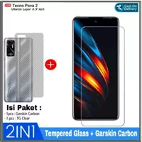 Tempered Glass Tecno Pova 2 Free Garskin Carbon Skin