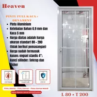 Pintu Aluminium Full Kaca + Ornament