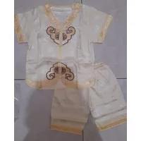 Baju Imlek Anak Laki Laki Impor Gold Lengan Pendek Celana Pendek 3-7th