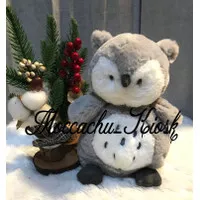 Nordic Owl Plush Toy / boneka burung hantu totol putih abu-abu