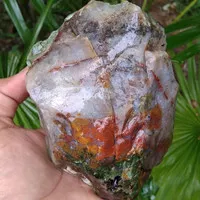 suiseki batu alam bahan bongkahan panca warna kristal asli Klawing k01