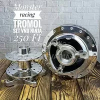 TROMOL VND SET DEPAN BELAKANG NINJA 250 FI KARBU Z250 RR MONO - CHROME