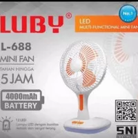 LUBY kipas angin portable + lampu emergency L 688 - rechargeable