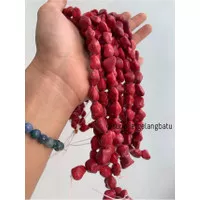 manik Batu alam RED PHYRUS Beads 20 x 10mm bahan rangkai pirus merah