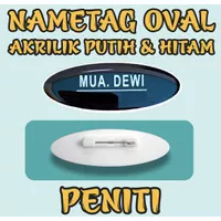 Nametag Oval peniti/Nametag Oval Magnet/Nametag Oval Paku-murah