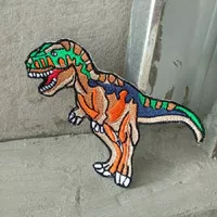 Bordir Dinosaurus Trex Jurassic Park Jaket Bomber Jeans Tas Kado Anak