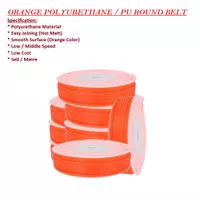 Polyurethane Conveyor belts PU round Belt 12mm Orange permukaan halus