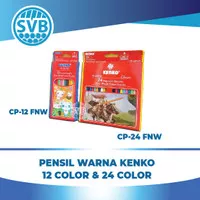 Pensil warna KENKO 12 COLOR PENCIL CP-12 FNW Non Wood Isi 24 CP-24 FNW
