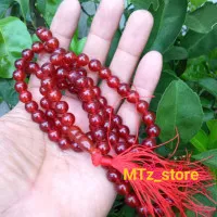 TASBIH BATU GIOK MERAH 99 butir 8/10mm asli 100% original