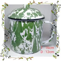 Gelas Mug Cangkir 12 14 16cm dn ttp enamel kaleng blurik jadul vintage