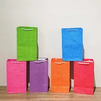 paper bag POLKADOT 14 x 25 paperbag motif goodie bag tas kertas warna