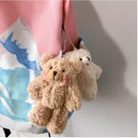 Korean Bear Plush Keychain / Gantungan Tas kunci Boneka Beruang Lucu