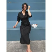 Gwen Dress Selim Label Wrap Linen Dress Rok Linen Lilit Korean Style