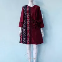 Tunik Shanaya Lista Batik dress tenun kombinasi toyobo XXS XXXL