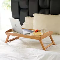 Meja Laptop Lipat Kayu Portable Uni Home Serbaguna Table Tray T01