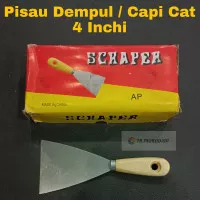 Pisau Dempul Gagang Kayu 4 Inch / Scraper Kapi Kape Cat Dempul 4"