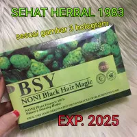 bsy noni black hair magic shampoo 1 box isi 20 sachet dijamin original