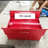 Tool box 2 susun OPT warna merah / tool box besi toolkit