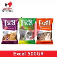 Makanan kucing EXCEL IKAN / DONAT / AYAM TUNA 500 GRAM