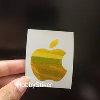 Stiker apple gold chrome ukuran besar untuk laptop pc