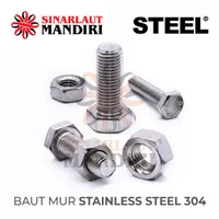 Baut Mur Stainless Steel 304 / BM SS / Plated Bolt & Nut M14 x 25