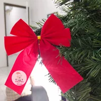 Pita Natal Red Bow Isi 6 / Christmas Bow / Dekorasi Hiasan Natal