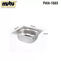 food pan 1/6 ketinggian 6,5 penyaji makanan stainless steel PAN-1665