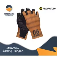 Sarung Tangan SKULL MONTON Half Finger Cycling Gloves 06AM Brown