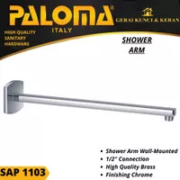 PALOMA SAP 1103 SHOWER ARM SAMBUNGAN KEPALA RAIN SHOWER BRASS CHROME
