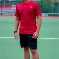 Kaos Dry Fit Pria Gym Sporty Lengan Pendek - Merah / Size M-XL