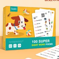 Saalin 100 Super Sight Word Poems Wipe Clean Activity Flash Card