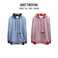 Jaket Jumbo Pria Wanita Big Size Oversize Twotone XL XXL XXXL XXXXL