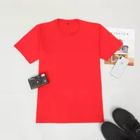 Kaos Polos lengan Pendek Merah Cabe-Cotton Combed 30s Size M L XL XXL