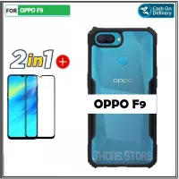 Paket Case Oppo F9 Softcase Armor Fusion Free Tempered Glass Layar